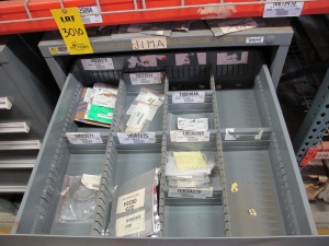 STANLEY VIDMAR HEAVY DUTY 5-DRAWER PARTS CABINET W/ CONTENTS (W-50) LOADING & HANDLING FEE $25-